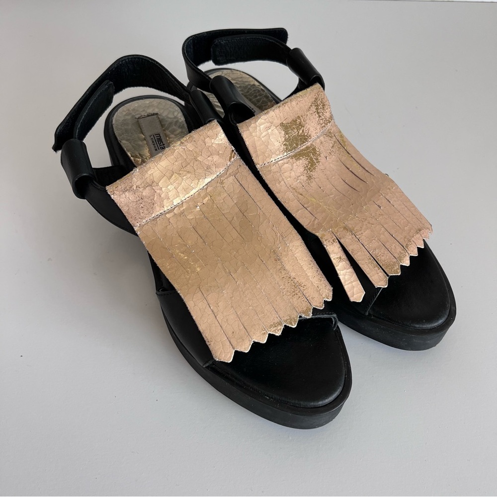 Miista London Black‎ Platform Tassel Sandals